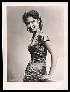 Indonesian actress Aminah Cendrakasih in cheongsam