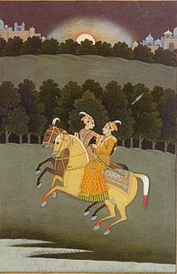 Roopmati with Baz Bahadur, Sultan of Malwa. Bazrupmati.jpg