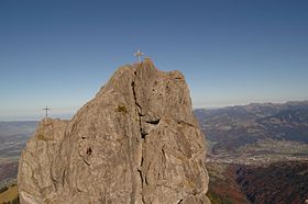 Vue de la Petite et de la Moyenne Sœur depuis la Grande Sœur.