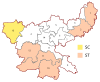 Constituencies in Jharkhand for the Lok Sabha. Numbers represent the constituency number noted in the table.