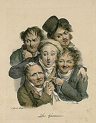 Les Grimaces (1824), lithographie[47].