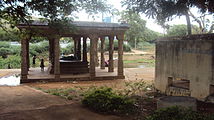 Mani mandapam on the banks of river in Sivasailam.