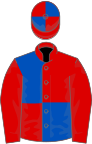 Red and Royal Blue (quartered), red sleeves, Quartered cap