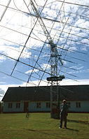 Amateur radio antenna array used for Earth–Moon–Earth communication on 144 MHz. Location Staffanstorp, southern Sweden.