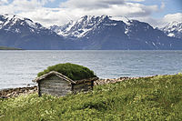 Wilderness hut at Lyngen fjord, Norway