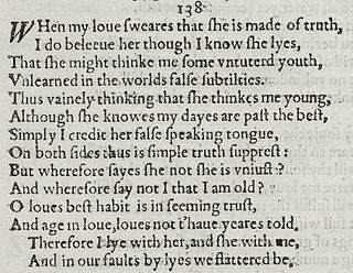 <span class="mw-page-title-main">Sonnet 138</span> Poem by William Shakespeare