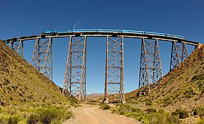 The train crossing one of 13 viaducts