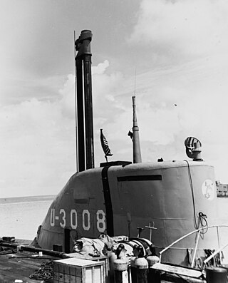 <span class="mw-page-title-main">Submarine snorkel</span> Device which allows a submarine to operate submerged while taking in air from above the surface