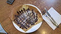 Chocolate-Coconut Crêpe served in crêperie near the Pantheon in Paris, France