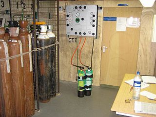 <span class="mw-page-title-main">Gas blending for scuba diving</span> Mixing and filling cylinders with breathing gases for use when scuba diving