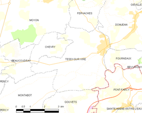 Poziția localității Tessy-sur-Vire