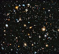 Hubble Ultra-Deep Field image (full range of UV to NIR light) includes galaxies existing shortly after the Big Bang (June 2014). NASA-HS201427a-HubbleUltraDeepField2014-20140603.jpg