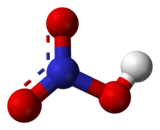 Molecuulmodel van salpeterzuur