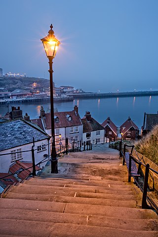 <span class="mw-page-title-main">Whitby 199 steps</span> Grade I listed structure in North Yorkshire, England