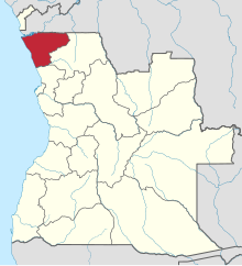 Zaire Province, location of M'banza-Kongo, within Angola