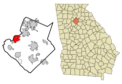 Location in Gwinnett County and the state of Georgia