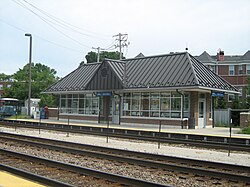 Mont Clare Metra station located near Grand Avenue and Sayre Avenue.