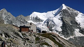 Ober Gabelhorn Mountain in the Pennine Alps in Switzerland