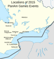 Locations of 2015 Pan Am Games Venues