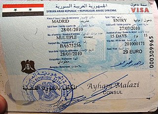 <span class="mw-page-title-main">Visa policy of Syria</span> Policy on permits required to enter Syria