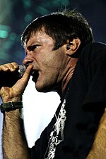 Dickinson performing with Tribuzy in Sao Paulo, 11 November 2005. The performance was recorded for a live album, entitled Execution - Live Reunion. Tribuzy Execution.jpg