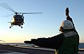 Alouette III acting as SAR helo on USS Ronald Reagan