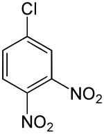 Structuurformule van 1-chloor-3,4-dinitrobenzeen