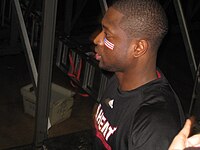 Basketball player Dwyane Wade with an edge-up hairstyle. D-Wade in Chicago.jpg