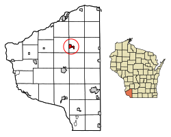 Location of Fennimore in Grant County, Wisconsin.