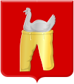 The coat of arms of the village of Hensbroek in North Holland interprets the toponym as "hen-breeches" (the toponym is unrelated to either "hen" or "breeches", deriving from the personal name Hein and the Dutch cognate of "brook", i.e. "Henry's brook".)