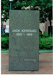 Memorial stone of the author Jack Kerouac in the city of Lowell, Mass. (États-Unis)