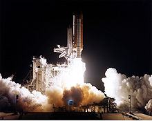 Atlantis launches at the beginning of the STS-81 mission to the Mir Space Station. STS-81 Launch.jpg