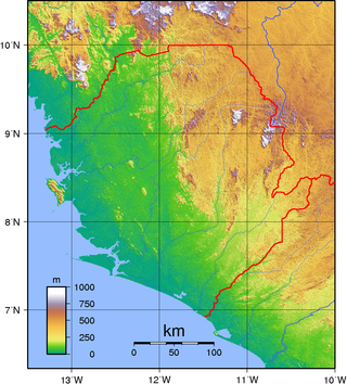 <span class="mw-page-title-main">Geology of Sierra Leone</span> Geology of Sieraa Leone, an African nation