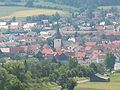 Blick auf den alten Ortskern von Angersbach mit Kirche