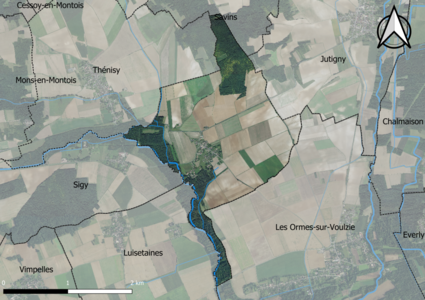 Carte orhophotogrammétrique de la commune.