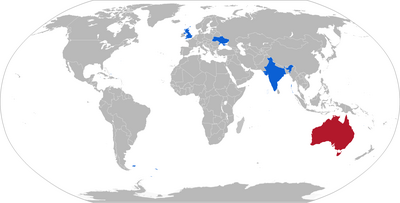 Map with current operators of ASRAAM in blue and former operators in red. ASRAAM operators-2023-08-14.png