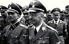 Photo of the 1941 SS tour of the Mauthausen concentration camp led by Heinrich Himmler; Otto Kumm (shown in front row, left), Wilhelm Bittrich and Paul Hausser took part in the tour