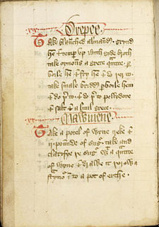 <i>The Forme of Cury</i> 14th century English guide to cooking