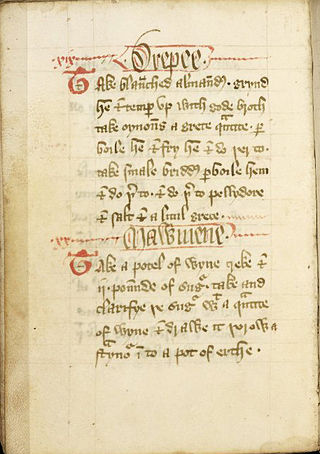 <i>The Forme of Cury</i> 14th century English guide to cooking