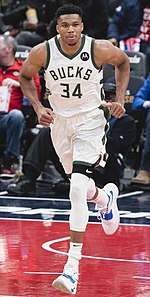 Giannis Antetokounmpo was selected 15th overall by the Milwaukee Bucks Giannis Antetokounmpo (51664127127) (cropped).jpg