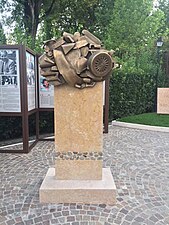 The monument to Giovanni Falcone, meant to represent a fragment of the car in which he was assassinated.