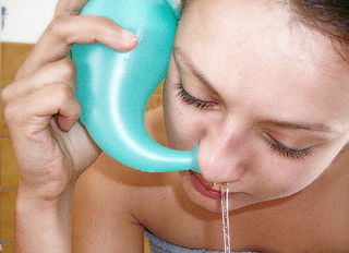 <span class="mw-page-title-main">Nasal irrigation</span> Personal hygiene practice for rinsing out nasal passages