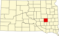 Map of Južna Dakota highlighting Sanborn County