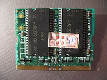 256 MB MicroDIMM PC133 SDRAM (double sided, 4 chips). Nanonote 03 2.jpg