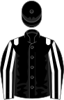 Black, white epaulets, striped sleeves