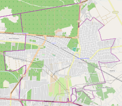 Mapa konturowa Sulejówka, po prawej znajduje się punkt z opisem „Cechówka”