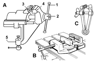 <span class="mw-page-title-main">Vise</span> Apparatus for securing a workpiece