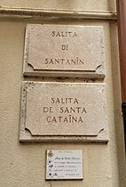 Salita de Santanìn, cartellu