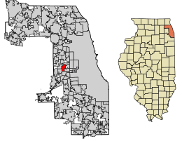 Location of Brookfield in Cook County, Illinois.