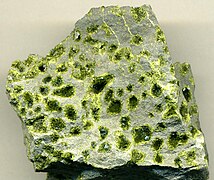 Vesicular basalt with epidote crystal filling